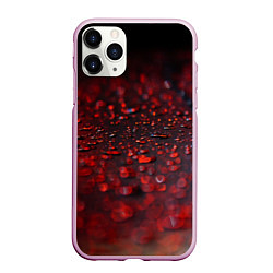 Чехол iPhone 11 Pro матовый Капли алого дождя, цвет: 3D-розовый
