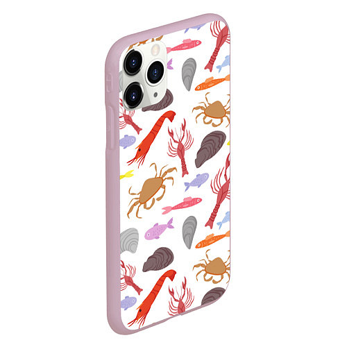 Чехол iPhone 11 Pro матовый Морской пейзаж / 3D-Розовый – фото 2