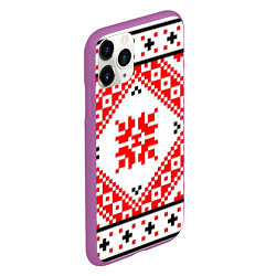Чехол iPhone 11 Pro матовый Удмуртский стиль, цвет: 3D-фиолетовый — фото 2