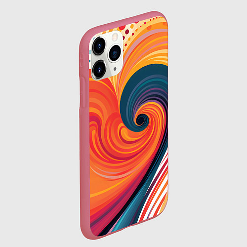 Чехол iPhone 11 Pro матовый Вихрь цвета / 3D-Малиновый – фото 2