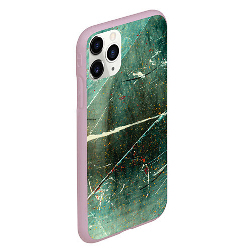 Чехол iPhone 11 Pro матовый Серо-зелёный стиль / 3D-Розовый – фото 2