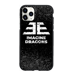 Чехол iPhone 11 Pro матовый Imagine Dragons с потертостями на темном фоне, цвет: 3D-черный