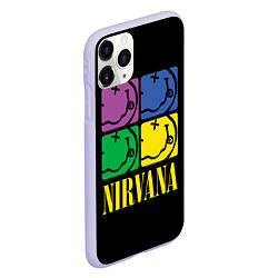 Чехол iPhone 11 Pro матовый NIRVANA - смайлы, цвет: 3D-светло-сиреневый — фото 2