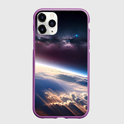 Чехол iPhone 11 Pro матовый Планета и космос, цвет: 3D-фиолетовый