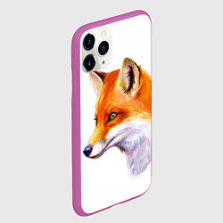 Чехол iPhone 11 Pro матовый Лисица полная заливка, цвет: 3D-фиолетовый — фото 2