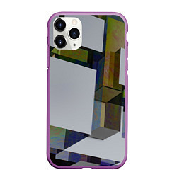 Чехол iPhone 11 Pro матовый Геометрический коллапс, цвет: 3D-фиолетовый