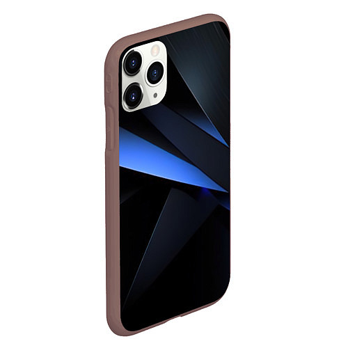 Чехол iPhone 11 Pro матовый Black blue / 3D-Коричневый – фото 2