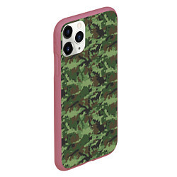 Чехол iPhone 11 Pro матовый Камуфляж зелёный, цвет: 3D-малиновый — фото 2