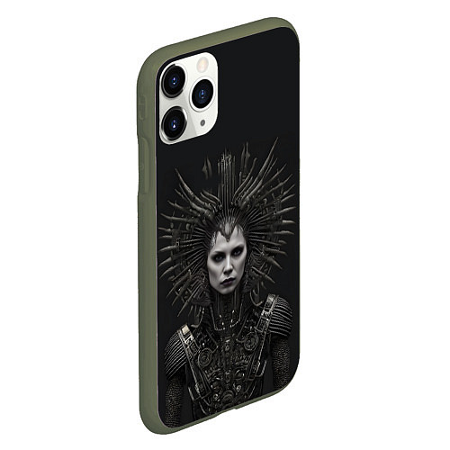 Чехол iPhone 11 Pro матовый Железная леди / 3D-Темно-зеленый – фото 2