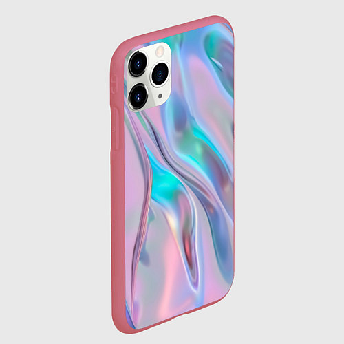 Чехол iPhone 11 Pro матовый Атласный шёлк / 3D-Малиновый – фото 2