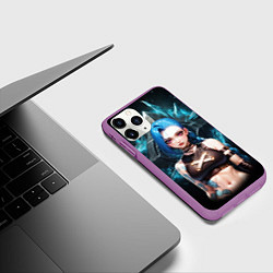 Чехол iPhone 11 Pro матовый Jinx arcane league of legends, цвет: 3D-фиолетовый — фото 2