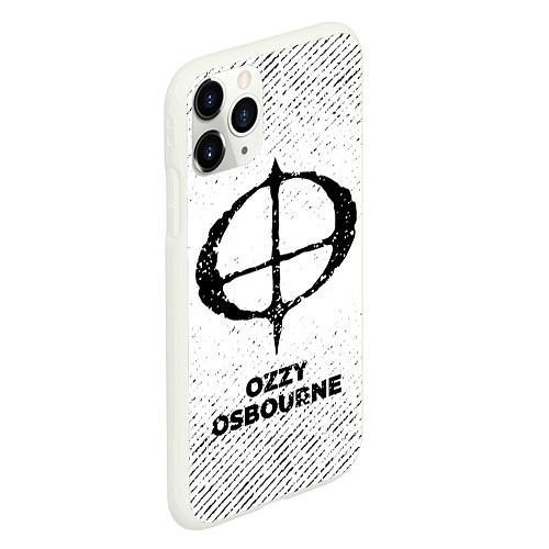 Чехол iPhone 11 Pro матовый Ozzy Osbourne с потертостями на светлом фоне / 3D-Белый – фото 2