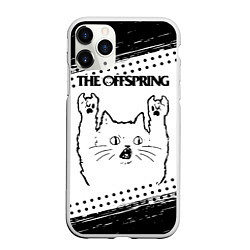 Чехол iPhone 11 Pro матовый The Offspring рок кот на светлом фоне, цвет: 3D-белый