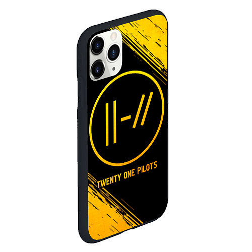 Чехол iPhone 11 Pro матовый Twenty One Pilots - gold gradient / 3D-Черный – фото 2