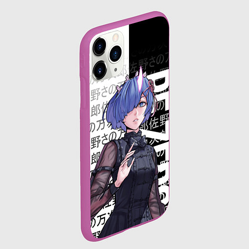 Чехол iPhone 11 Pro матовый Рем из резеро / 3D-Фиолетовый – фото 2