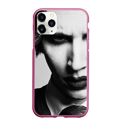 Чехол iPhone 11 Pro матовый Marilyn Manson looks at you, цвет: 3D-малиновый