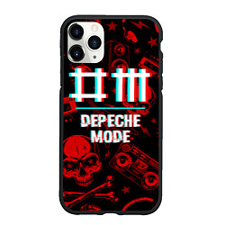 Чехол iPhone 11 Pro матовый Depeche Mode rock glitch, цвет: 3D-черный