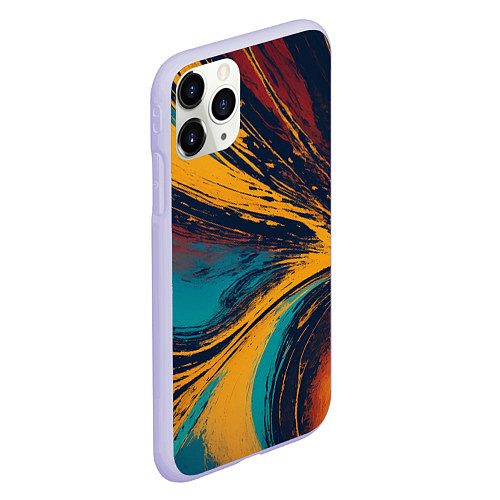 Чехол iPhone 11 Pro матовый Волнующая рябь / 3D-Светло-сиреневый – фото 2