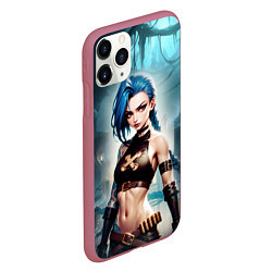 Чехол iPhone 11 Pro матовый Jinx arcane League of legends, цвет: 3D-малиновый — фото 2