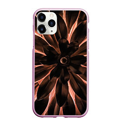Чехол iPhone 11 Pro матовый Тёмный цветочный паттерн, цвет: 3D-розовый