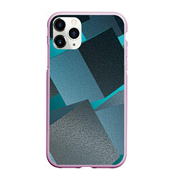 Чехол iPhone 11 Pro матовый Абстрактные ребристые кубы, цвет: 3D-розовый