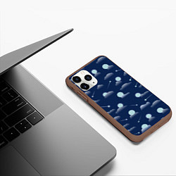 Чехол iPhone 11 Pro матовый Луна в облоках, цвет: 3D-коричневый — фото 2