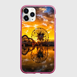 Чехол iPhone 11 Pro матовый Река и парк развлечений, цвет: 3D-малиновый