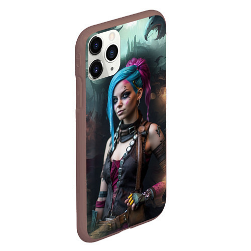 Чехол iPhone 11 Pro матовый Fantasy Jinx Art Arcane League of Legends / 3D-Коричневый – фото 2