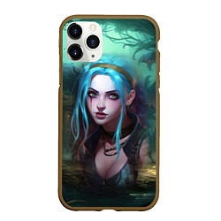 Чехол iPhone 11 Pro матовый Jinx fantasy art Arcane League of Legends, цвет: 3D-коричневый