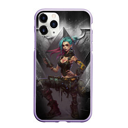Чехол iPhone 11 Pro матовый Jinx art Arcane League of Legends, цвет: 3D-светло-сиреневый