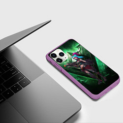 Чехол iPhone 11 Pro матовый Jinx art arcane league of legends, цвет: 3D-фиолетовый — фото 2