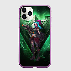 Чехол iPhone 11 Pro матовый Jinx art arcane league of legends, цвет: 3D-фиолетовый
