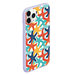 Чехол iPhone 11 Pro матовый Морские звезды, цвет: 3D-светло-сиреневый — фото 2