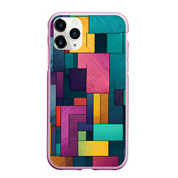 Чехол iPhone 11 Pro матовый Современные геометрические фигуры, цвет: 3D-розовый