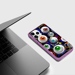Чехол iPhone 11 Pro матовый Глазы, цвет: 3D-фиолетовый — фото 2