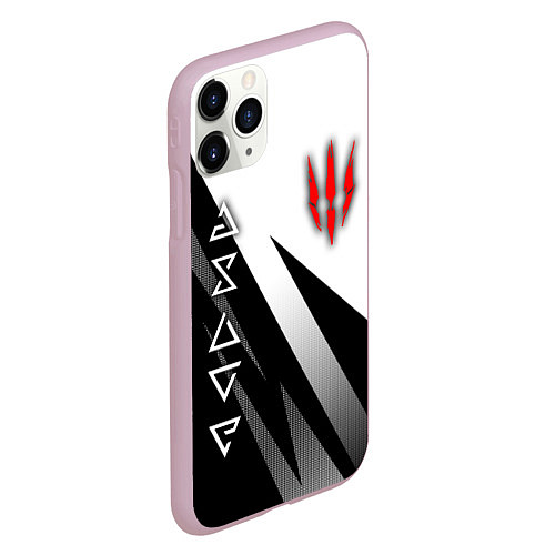 Чехол iPhone 11 Pro матовый The witcher - знаки / 3D-Розовый – фото 2