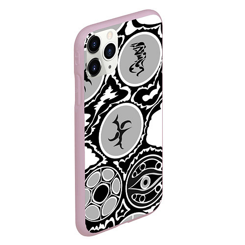 Чехол iPhone 11 Pro матовый Рисунок тушью / 3D-Розовый – фото 2