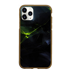 Чехол iPhone 11 Pro матовый Black green elements