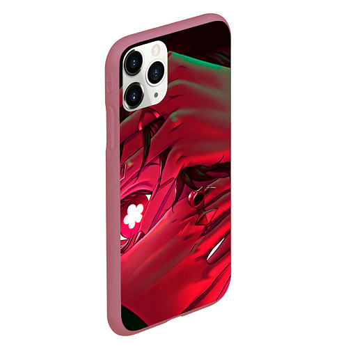 Чехол iPhone 11 Pro матовый Ху Тао смотрит - Геншин / 3D-Малиновый – фото 2