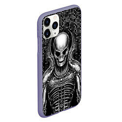 Чехол iPhone 11 Pro матовый Скелет пришельца, цвет: 3D-серый — фото 2