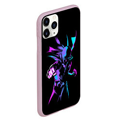 Чехол iPhone 11 Pro матовый Неоновый Ванпанчмен, цвет: 3D-розовый — фото 2