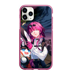 Чехол iPhone 11 Pro матовый Кафка с Пом-Пом, цвет: 3D-малиновый