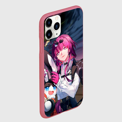 Чехол iPhone 11 Pro матовый Кафка с Пом-Пом / 3D-Малиновый – фото 2