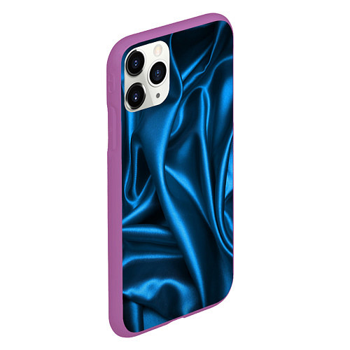 Чехол iPhone 11 Pro матовый Синий шёлк / 3D-Фиолетовый – фото 2