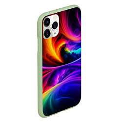 Чехол iPhone 11 Pro матовый Неоновая краска, цвет: 3D-салатовый — фото 2