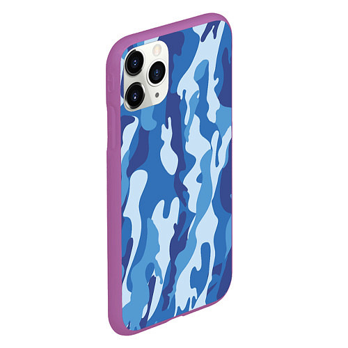 Чехол iPhone 11 Pro матовый Blue military / 3D-Фиолетовый – фото 2