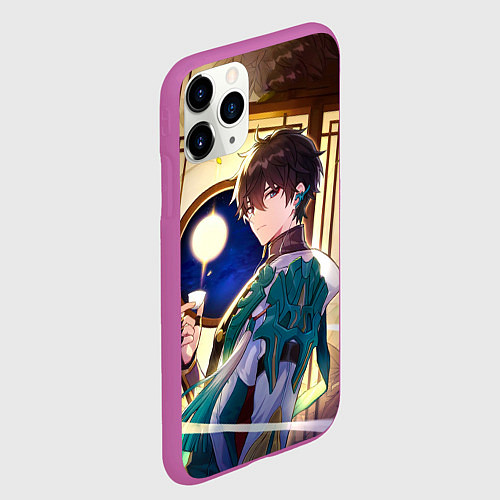 Чехол iPhone 11 Pro матовый Хонкай Стар Рейл: Дэн Хенг / 3D-Фиолетовый – фото 2