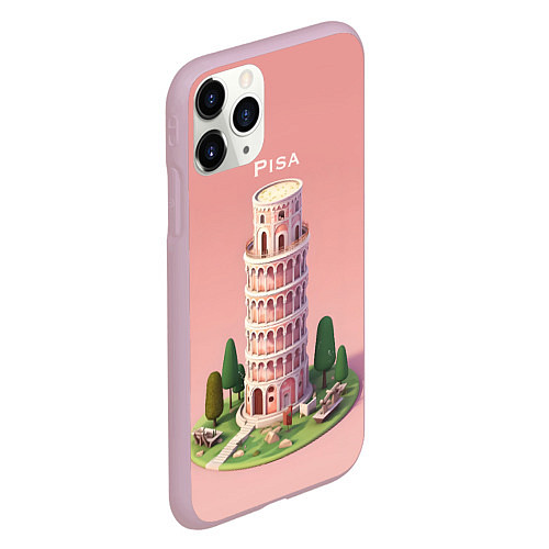 Чехол iPhone 11 Pro матовый Pisa Isometric / 3D-Розовый – фото 2