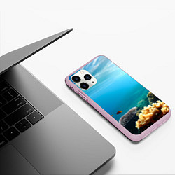 Чехол iPhone 11 Pro матовый Морское дно, цвет: 3D-розовый — фото 2