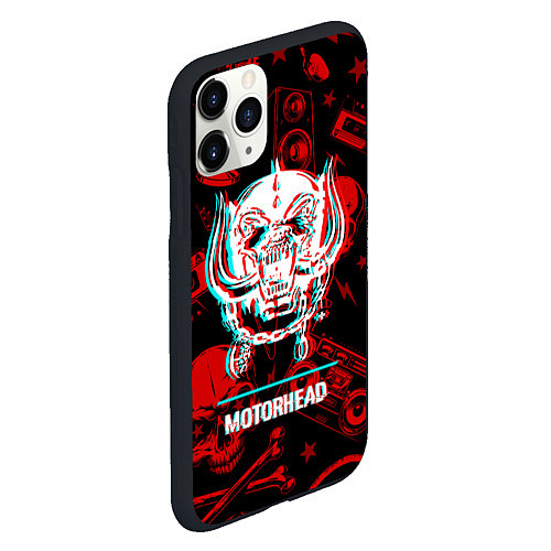 Чехол iPhone 11 Pro матовый Motorhead rock glitch / 3D-Черный – фото 2